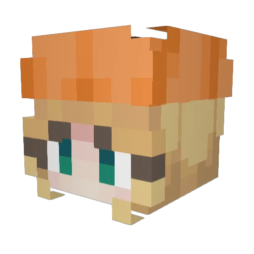 Lyadine Minecraft avatar head, 3D render