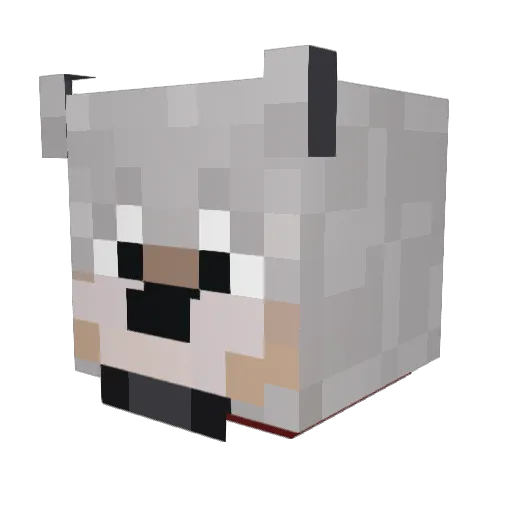 Lycanine Minecraft avatar head, 3D render