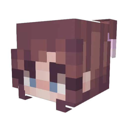LycheeLyss Minecraft avatar head, 3D render