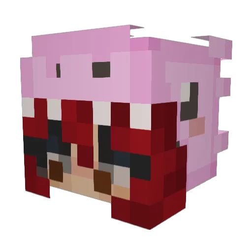 LycheePup Minecraft avatar head, 3D render