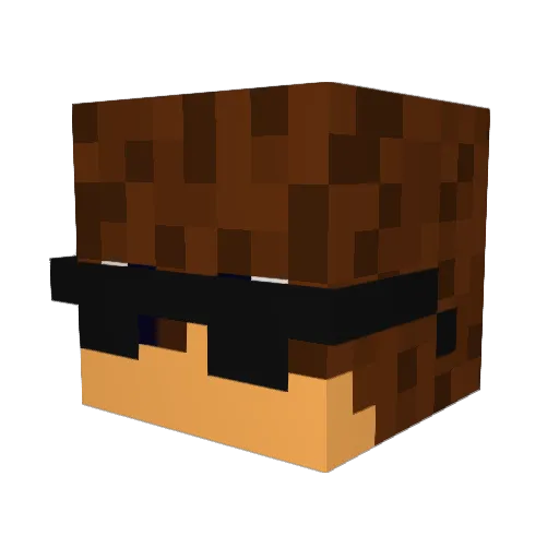 Lycheg Minecraft avatar head, 3D render