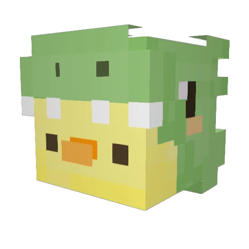 Lyciran Minecraft avatar head, 3D render