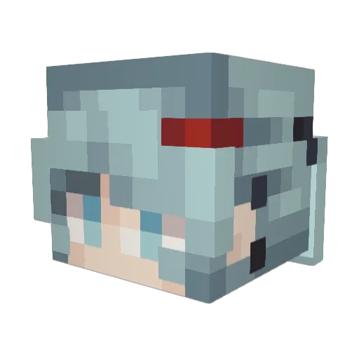 Lyckaaaa Minecraft avatar head, 3D render