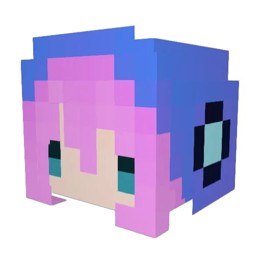 Lycoris0712 Minecraft avatar head, 3D render