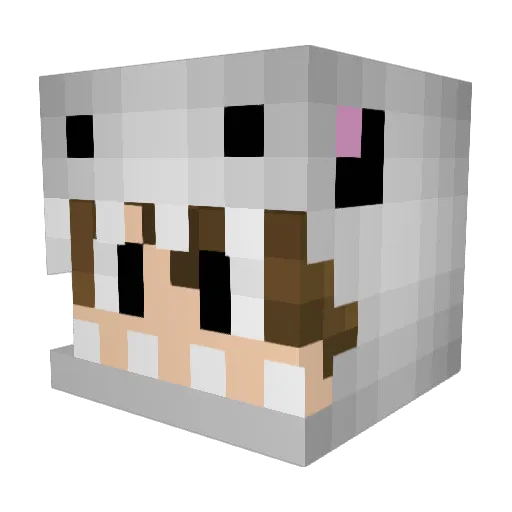Lyexon Minecraft avatar head, 3D render