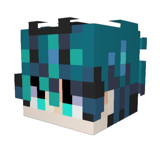 LyfBlanc Minecraft avatar head, 3D render