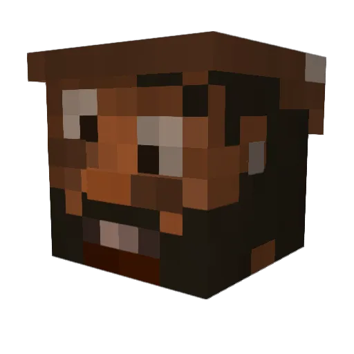 Lyhertic Minecraft avatar head, 3D render