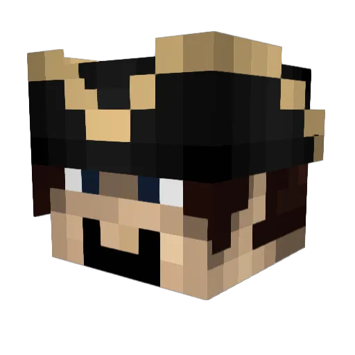 Lyingthree Minecraft avatar head, 3D render