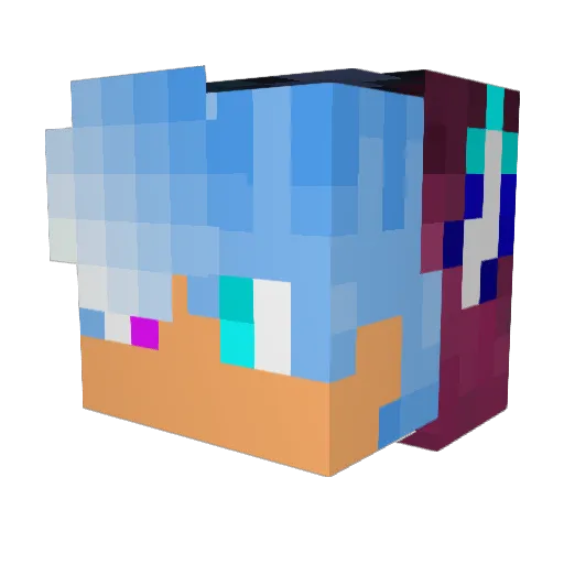 LykaCollie Minecraft avatar head, 3D render