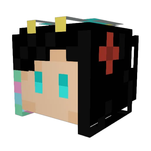 LykaiosEXE Minecraft avatar head, 3D render