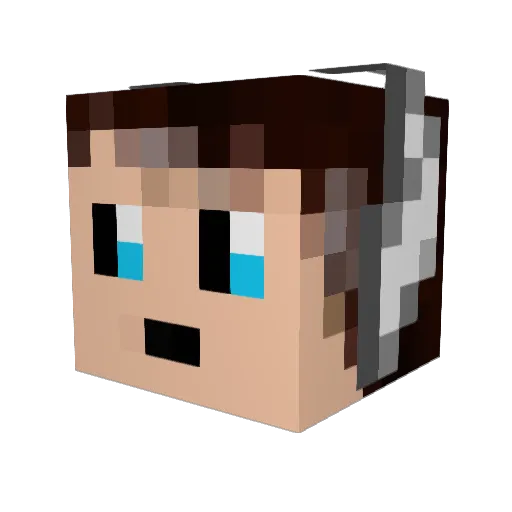Lykanie Minecraft avatar head, 3D render