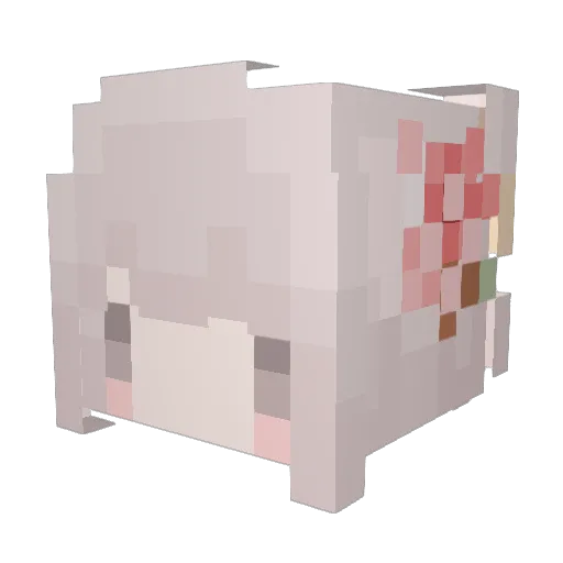 Lykii Minecraft avatar head, 3D render
