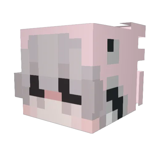Lykkeli Minecraft avatar head, 3D render