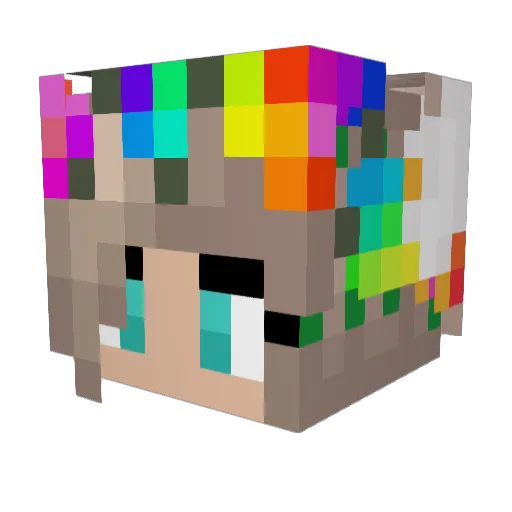 Lykketrold Minecraft avatar head, 3D render