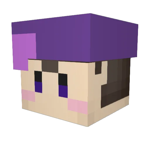 Lykob Minecraft avatar head, 3D render
