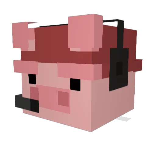 Lykoshi Minecraft avatar head, 3D render