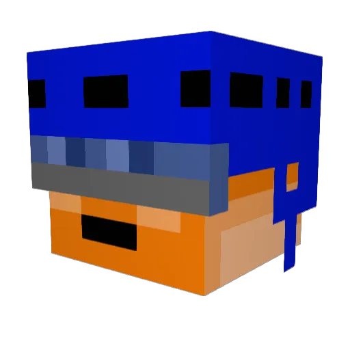 Lykwid2x Minecraft avatar head, 3D render