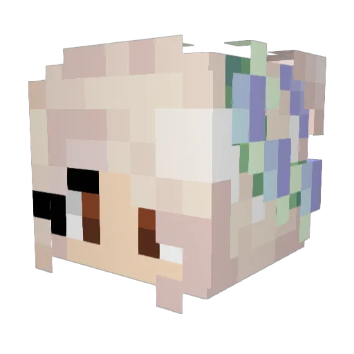 Lylycorne Minecraft avatar head, 3D render