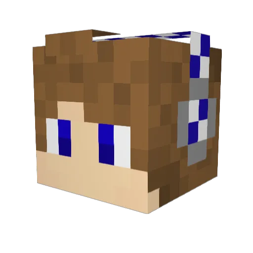 LynardPlays Minecraft avatar head, 3D render