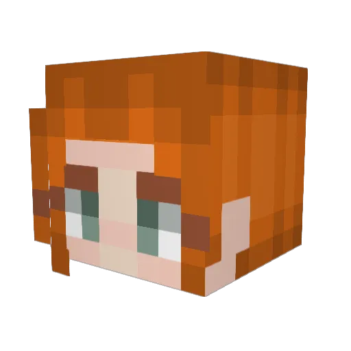 Lyneria Minecraft avatar head, 3D render