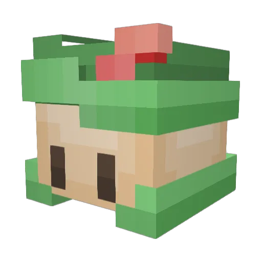 Lynixte Minecraft avatar head, 3D render