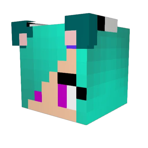 Lynneko Minecraft avatar head, 3D render
