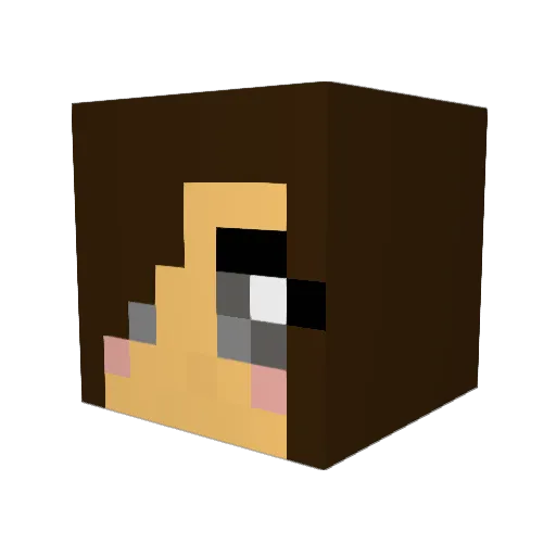 LynniePoo Minecraft avatar head, 3D render