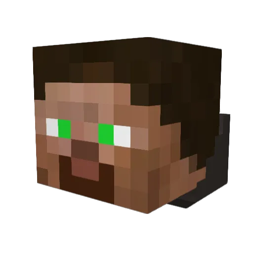 Lynoxos Minecraft avatar head, 3D render