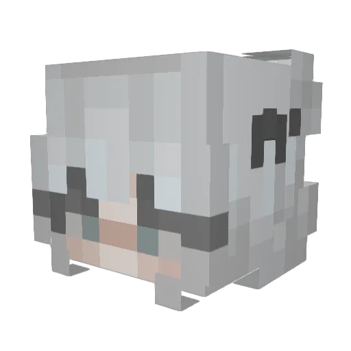 Lynsky Minecraft avatar head, 3D render