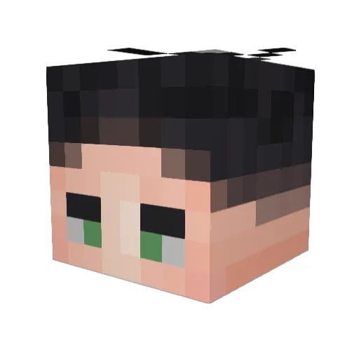 Lynstro Minecraft avatar head, 3D render