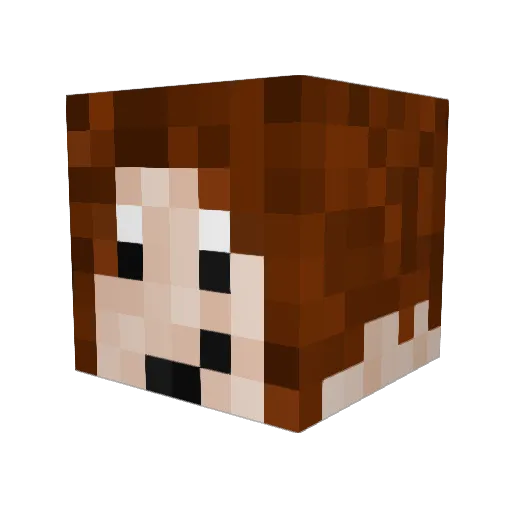 Lyntya Minecraft avatar head, 3D render