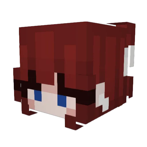 Lynxita Minecraft avatar head, 3D render