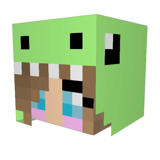 Lyra1504 Minecraft avatar head, 3D render