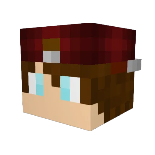 Lyraku Minecraft avatar head, 3D render
