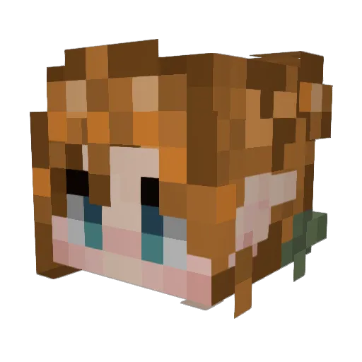 Lyria_Hero Minecraft avatar head, 3D render