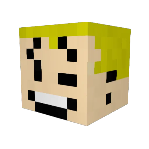 LyrixXxX Minecraft avatar head, 3D render