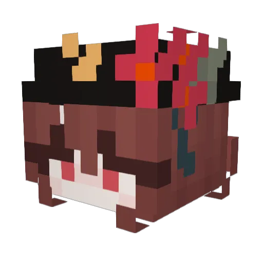 Lysame Minecraft avatar head, 3D render