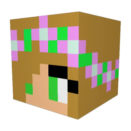 Lysan Minecraft avatar head, 3D render