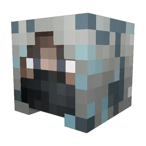 LysergicWolf Minecraft avatar head, 3D render