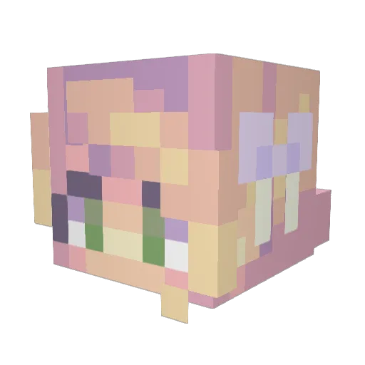 Lyssa_05 Minecraft avatar head, 3D render