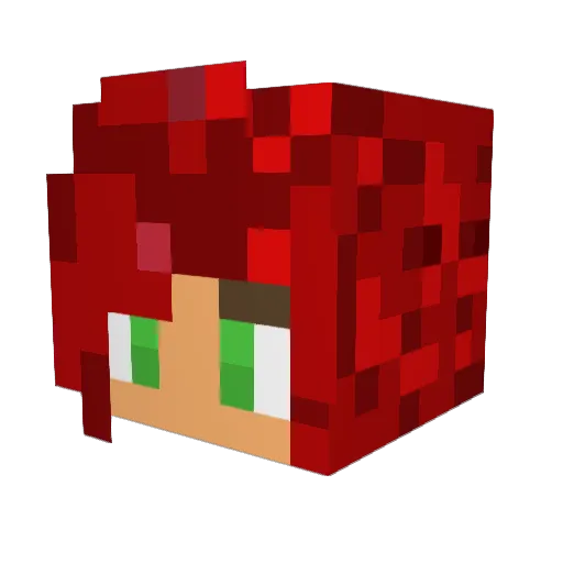 Lyssapie Minecraft avatar head, 3D render