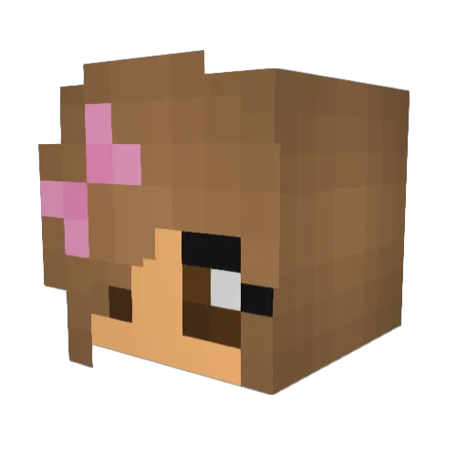 LyssiPorche Minecraft avatar head, 3D render