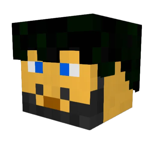 Lyssio Minecraft avatar head, 3D render