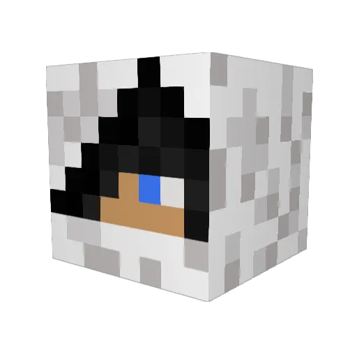 Lystenator Minecraft avatar head, 3D render