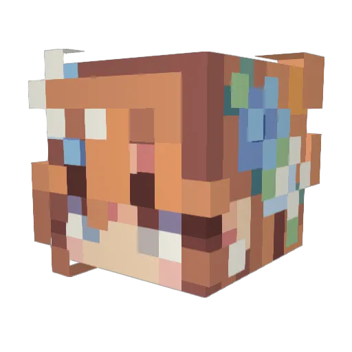 Lysycya Minecraft avatar head, 3D render