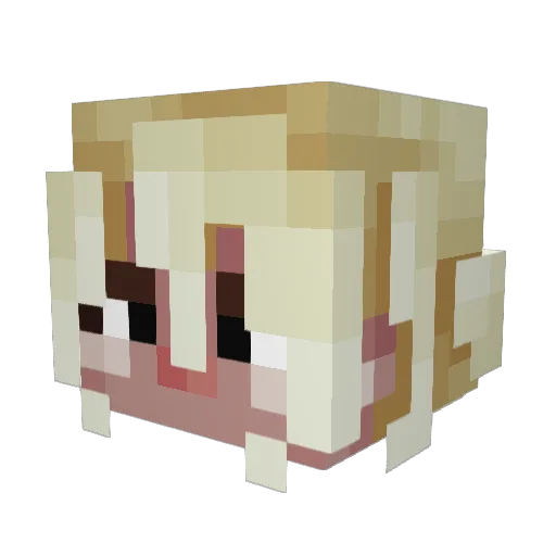 Lyteee Minecraft avatar head, 3D render
