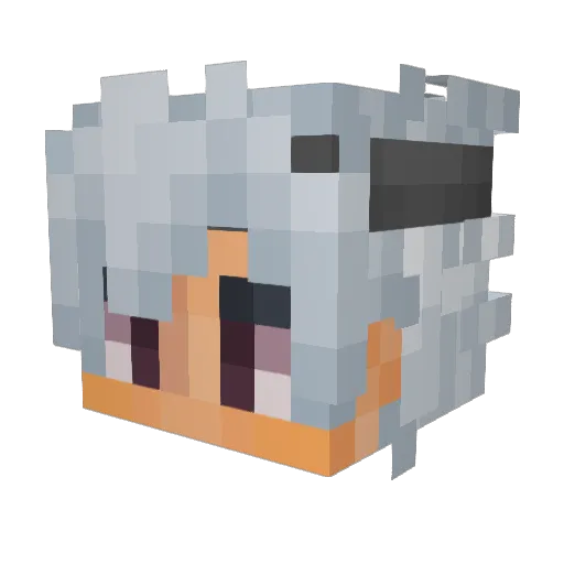 Lytless Minecraft avatar head, 3D render