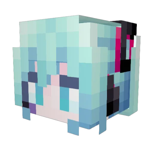 LyuKaso Minecraft avatar head, 3D render