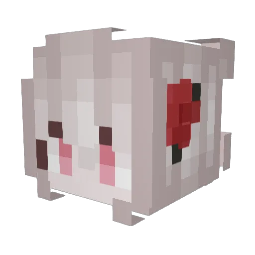 Lyuika Minecraft avatar head, 3D render