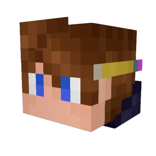 LyverTwist Minecraft avatar head, 3D render